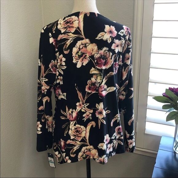 Rachel Rachel Roy Surplice Floral Blouse, 0X - Picture 3 of 9